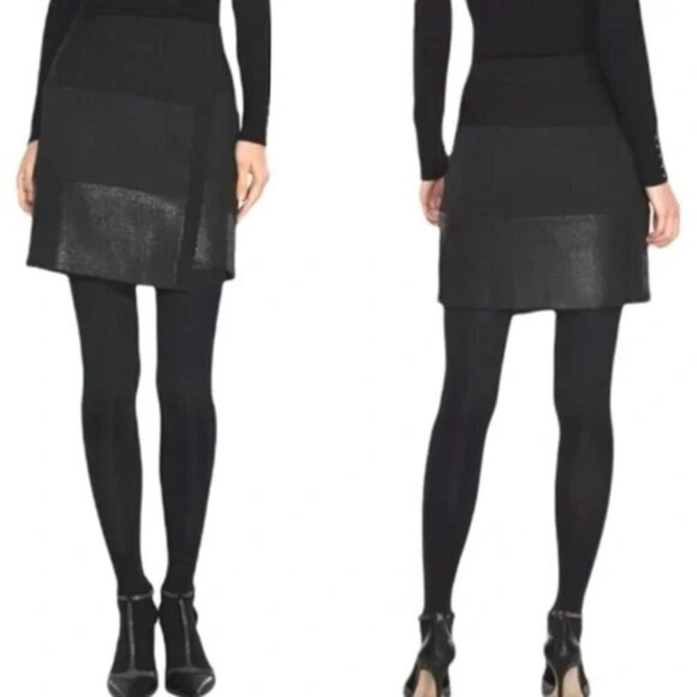White House Black Market Mixed Media Panel Mini Skirt